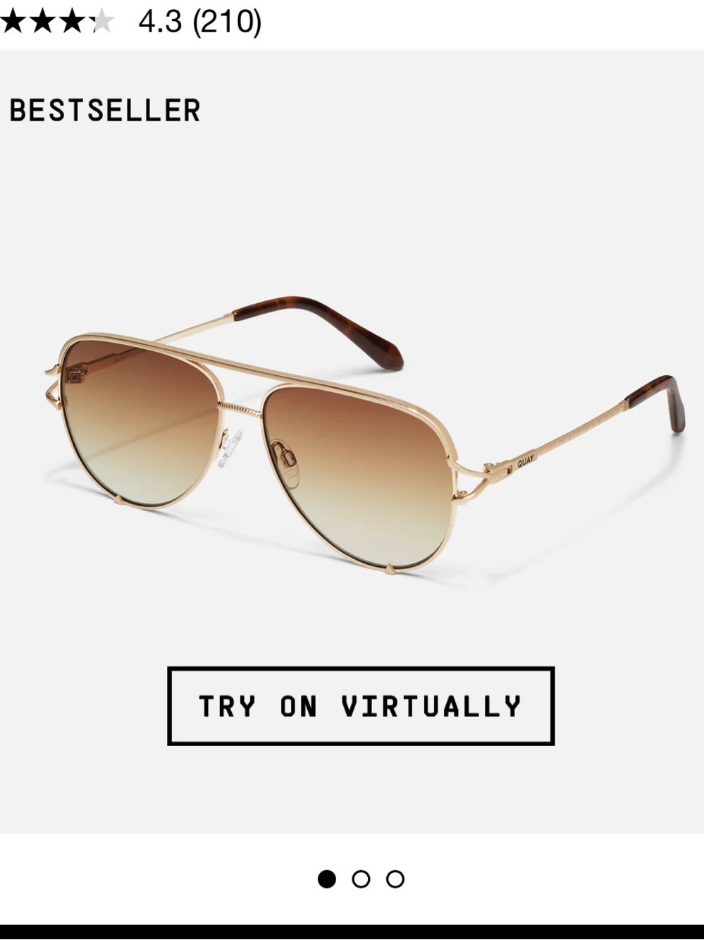 Quay High Key Twist Aviator Sunglasses